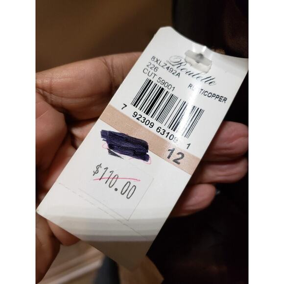 Roulette Women Brown Belted Spaghetti Straps Surplice Neck Knee Length Dress 12 - Picture 8 of 14